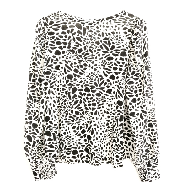 NEW Animal Print Mixed Media V-neck Top - Picture 9 of 13